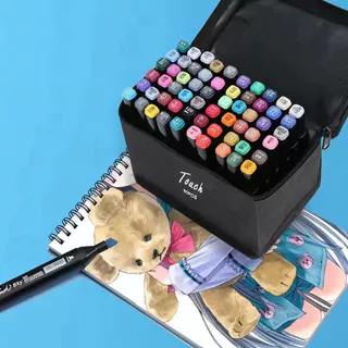 Caneta Marcadora Oleosa De Secagem Rápida De Duas Cabeças , Aquarela De 48 Cores , Arte Da Escola Primária , Pincel Espe