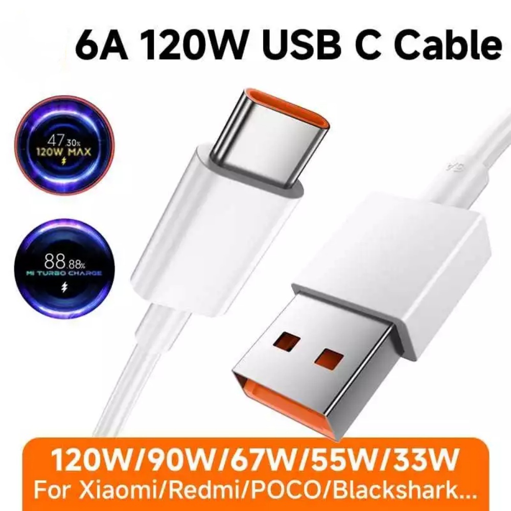 Caricabatterie Originale Xiaomi Redmi 120W Ultra Rapido + Cavo USB-C 1m - Bianco