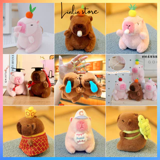 Presente De Pelúcia Capibara De 12 Cm-Pingente E Chaveiro De Bolsa Adorável , De Animal Macio Para Crianças , Mochilas A