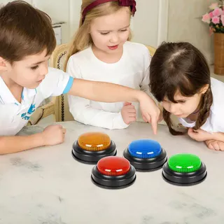 Conjunto De Campainhas De Jogo 1/2/4 Unidades-Brinquedos De Quiz De Resposta Rápida De Luz E Som Para Crianças Adultos T em Oferta na Shopee