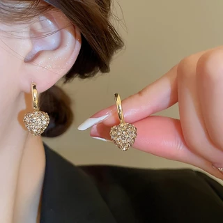 Moda Amor Coração Brincos Para Mulheres De Alta Qualidade Banhado A Ouro Charme Jóias De Orelha
