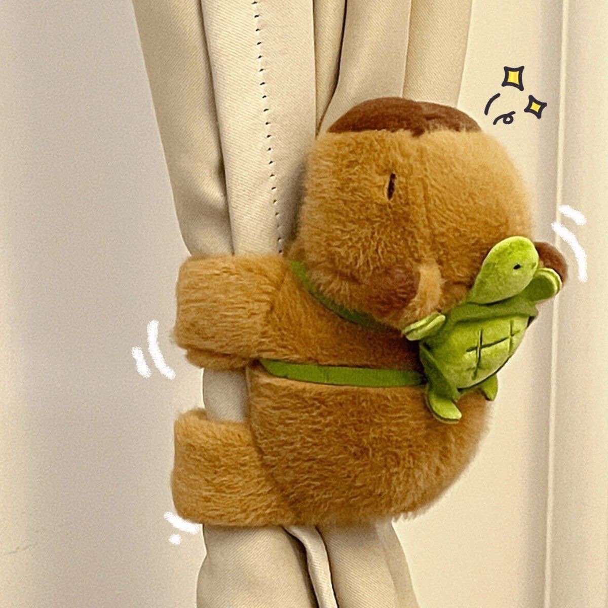 Imagem do produto Pulseira de pelúcia de capivara, brinquedo de capivara e mochila de tartaruga. 3