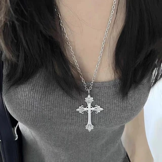 Colar Gótico Com Pingente De Cruz Y2K , Corrente Medieval Borda De Hip Hop , Presente De Joia Unissex Streetwear em Oferta na Shopee