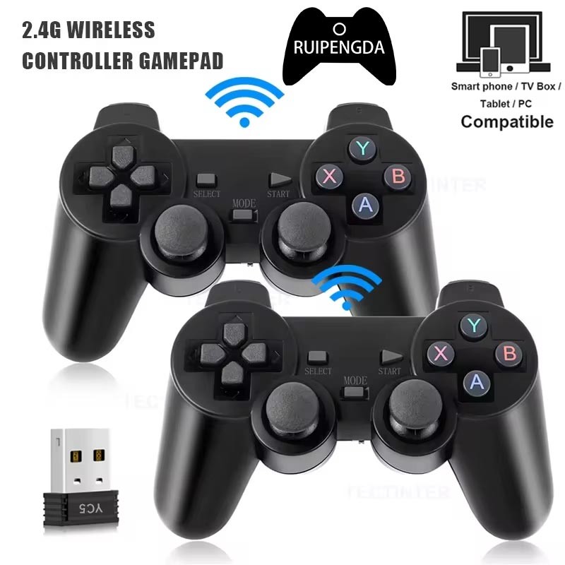 2 Pçs 2.4Ghz Sem Fio Gamepad Controlador De PC Jogo Vara GD10 M8 Console Joystick Para Android TV