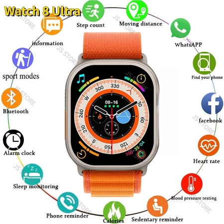 Relógio 8 Ultra Série 8 Inteligente Digital Masculino À Prova D'água Esporte Fitness Smartwatch Para IOS Android