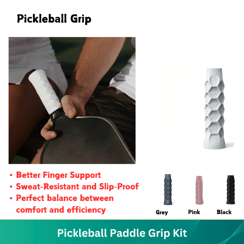 Hesacore Racchetta da padel Carbon Grip – 13,3 cm – Supporta gomito del tennista, migliora la forza di presa, riduce le vibrazioni con supporto per le dita e anti-sudore, piccola