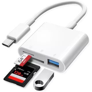 Adaptador Hub USB-C 2 em 1 para SD/TF/OTG, compatível com Xiaomi e MacBook