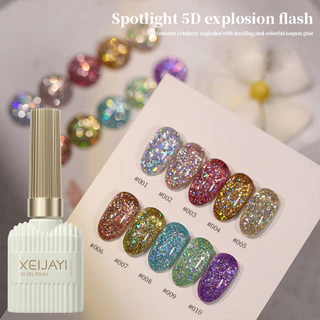 XEIJAYI 15ML Lindo Conjunto De Esmalte Em Gel Com Glitter : Coleção De Diamantes Para Iniciantes-Perfeito Nail Art