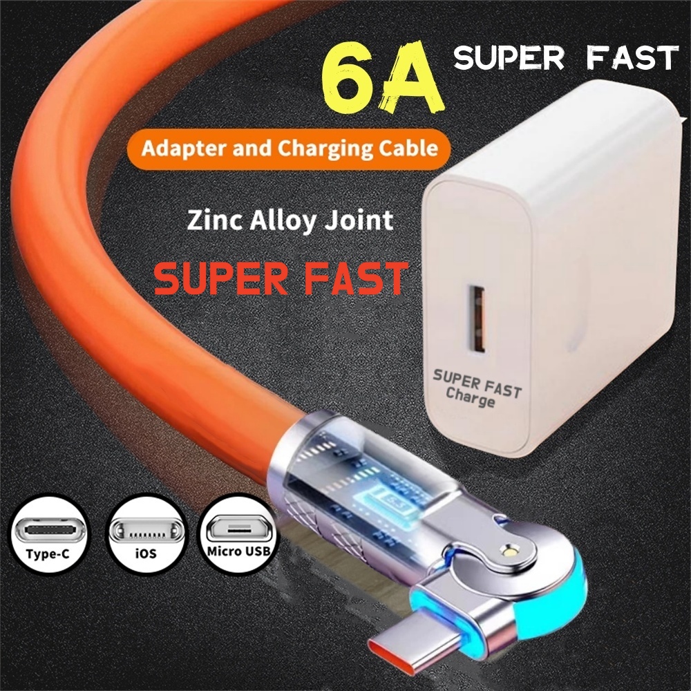 6A Adaptador Super Rápido Carregador De Carregamento Para Tipo-C Micro ...