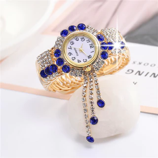 Relógio Mulher Moda Diamante Pulseira De Abertura Bangle Quartz