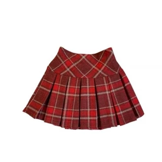 [Estoque Pronto] Meninas saia plissada Casual menina saia outono inverno estilo crianças saia curta formal cintura alta