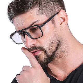 Influenciador de Óculos Anti-Luz Azul Homens Mulheres Óculos Planos Moldura Quadrada Moldura de Óculos Fashion Glasses