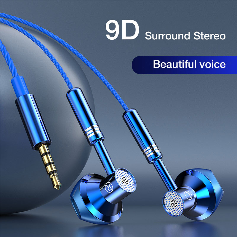 Fones De Ouvido Com Fio HiFi 3,5mm Em Fone Microfone Bass Stereo Earbuds Sports For Phones
