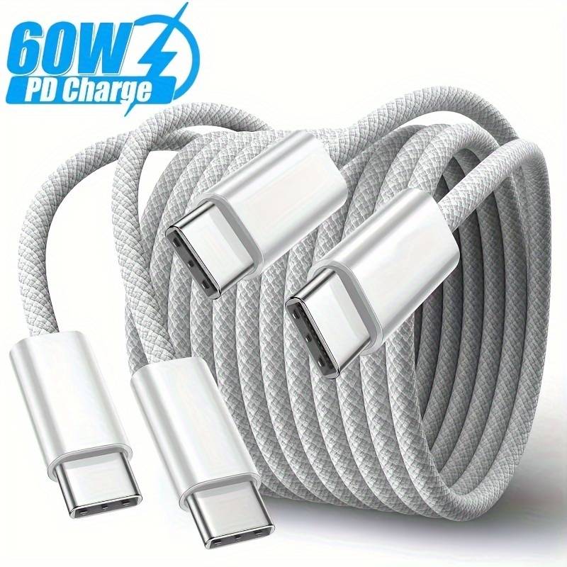 Cabo USBC De 60W USB C Para Tipo PD 3.0 De Carregamento Rápido De Fio-5A Macbook Pro Air Laptop , IPhone 15 Max Samsung Dados Telefone Móvel