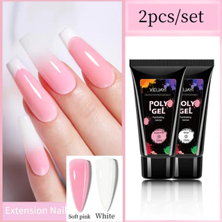 2 Pçs 15ML Extensão Do Prego Gel Extensor De Cristal Poli Dicas De Unhas E Arte De Beleza Para Mais Longas Fortes