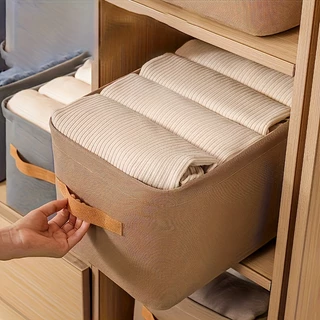 Cesta de armazenamento de roupas dobrável anel de aço caixa de armazenamento doméstico guarda-roupa tipo gaveta Anti-poe