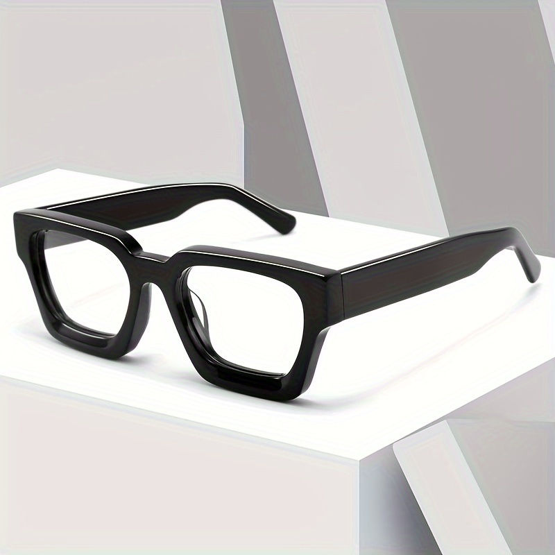 Moldura de vidro simples Retro-espesso quadrado Anti-azul Luz Flat Glasses Trendy Unique Glasses
