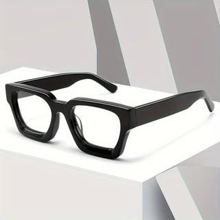 Moldura de vidro simples Retro-espesso quadrado Anti-azul Luz Flat Glasses Trendy Unique Glasses