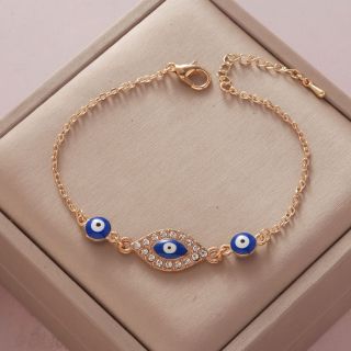 1 Peça Pulseira de Olho de Diamante de Olho de Diabo Americano Europeu Pulseira de Olho de Diamante Moda Combina com Tudo Jóias de Mão de Presente Simples
