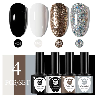 XEIJAYI Conjunto De Esmalte Em Gel De 4 Unidades 7.3 Ml-Cores Quatro Estações Rosa Neutro Soak Off Verniz Manicure DIY S