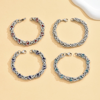 1pc, Bracelete de Aço Titânio Prata Prata Titânio Pulseira de Aço Titânio, Pulseira Unisexo Grosso