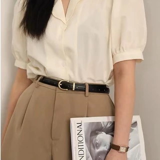 Cinto PU Simples Feminino Estilo INS | Fino Versátil casual Com Textura Jeans Elegante , Adequado Para Mulheres Gordas E