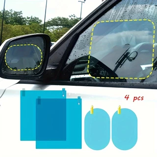 Película Para Espelho Retrovisor De Carro , 4 Unidades , Anti-Chuva , Neblina , À Prova D