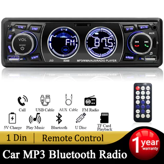 Rádio Do Carro Áudio 1din Bluetooth Estéreo MP3 Player Receptor FM 60Wx4 Suporte Carregamento Telefone AUX/USB/TF Cartão