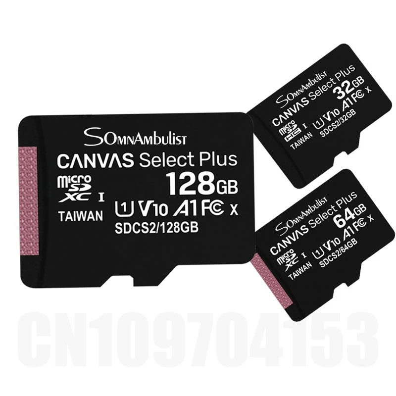 SomnAmbulist 32GB 64GB 128GB 256GB Cartão De Memória De Alta Velocidade C10 U3 V30 Para Câmeras Drones Dispositivos De Vigilância Micro SD A1 Mini TF Card