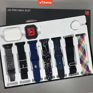2025 Nova Chegada i30 pro max SUIT Smartwatch Relógio Inteligente Com Caixa De Fones De Ouvido 11 Em 1 Conjunto De Adapt
