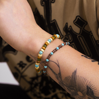 2 Pcs Conjunto De Pulseiras De Contas De Madeira Pequenas Separáveis Para Homens Correntes De Mão Com Retro Trendy Acessórios No Pulso 2024 Fashion Jewelry Presentes De Menino Masculino