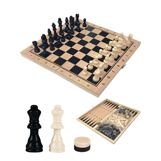 24/29/34/39CM Multifuncional Três Em Um Brinquedo De Madeira Maciça , Mesa De Xadrez De Alta Qualidade , Jogo De Quebra-