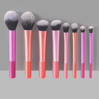 Conjunto de Maquiagem Multicolor com Pincel Blush e Escova em Pó Solto