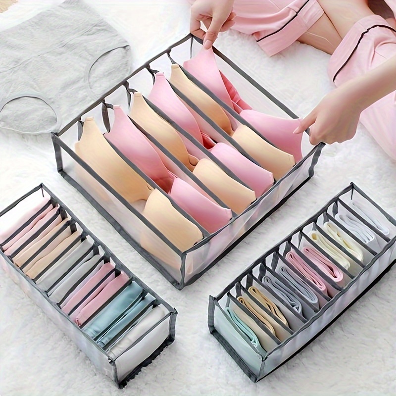 Caixa de Roupas Interiores Estilo Gaveta de Roupas Interiores Caixa de Roupas Interiores Caixa Organizadora de Meias de Grade Doméstica Caixa de Roupas Interiores Saco de Armazenamento do Compartimento Dormitório
