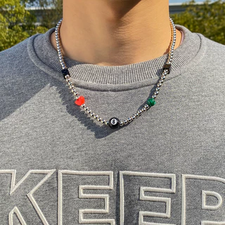 Lucky Number Eight Dice Choker Necklace De Dados Para Homens Colares De Corrente De Contas Pequenas Na Tendência No Pescoço Acessórios 2024 Jóias De Moda Masculina Colarinho De Boy Gifts