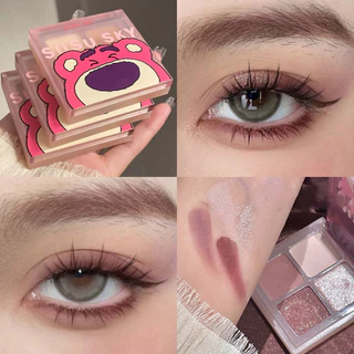 Olhos de Bagas Remover Sombra Quatro Cores Sombra Mate Perolada Brilhante Brilho Fino Destaque Baixa Saturação Paleta de Maquiagem Nua Sombra Nua