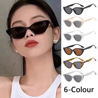 COD Mulher Retro Olho De Gato Óculos De Sol Cara Pequena Feminino Triângulo Sombra Exterior Preto Moldura Verão
