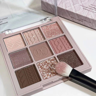 9 Paleta de Sombra Colorida Sombra Perolada Mate Terra Perolada Cor Baixa Saturada Taro Mash Maquiagem de Olhos Longa Duração Dia dos Namorados (sem Pincel)
