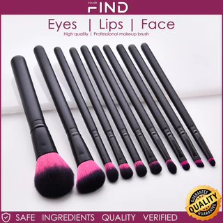 Findcolor 10pcs Conjunto de Escova de Maquiagem Profissional Preta Inclui Escova Blush Escova em Pó Solta Escova para Cílios Escova para Sombra de Olhos Escova de Alto Brilho Conjunto de Viagem de Alta Qualidade Fábrica de Vendas Diretas Presente Doméstic