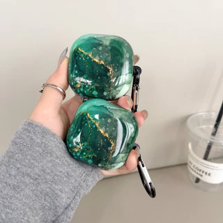 Capa De Mármore Verde Dourado Padrão TPU Earbuds Projetada Para Samsung Galaxy Buds 2 Pro/Buds2/2 Live FE-Protetora Melhorada