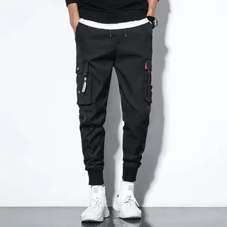 Hong Kong Estilo coreano ins Trendy Retro japonês All-Match Loose Straight Overalls Calça Casual calça longa calça longa rapazes