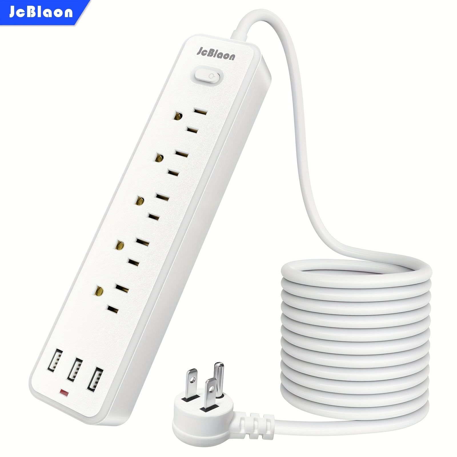 Faixa De Alimentação De 6ft/3.3ft Plug Power Strip Com 5 Saídas Ac E 3 USB De Carregamento Rápido