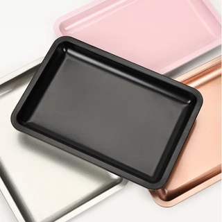 Bandeja Quadrada de Armazenamento de Ferramentas de Manicure para Cosméticos de Aço Inoxidável