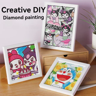 Autocolante De Diamante Feito A Mão Pintura Com Sanrio Kuromi Anime 15 * 15CM