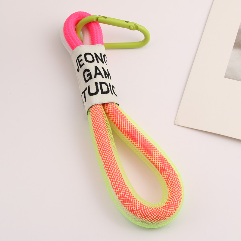 Criativo Porta-Chaves Iridescente De Corda Trançado Mosquetão Para Mochila Pingente Jóias De Cordão Pendurado