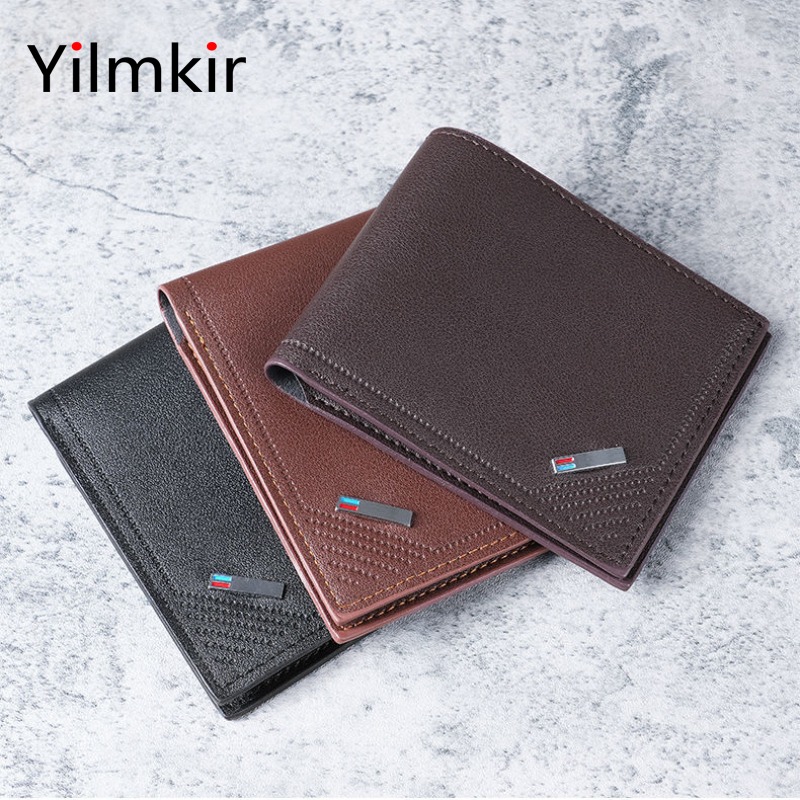 Moda Versátil Carteira Multifuncional Para Homens De Negócios Curta Popular Clássica Fina Porta-Cartões De Crédito