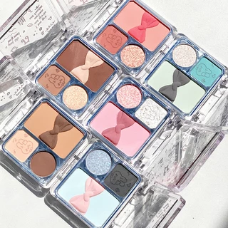Paleta De Sombras De Quatro Cores Marcador De Maquiagem Blush De Contorno Criativo Fosco À Prova D