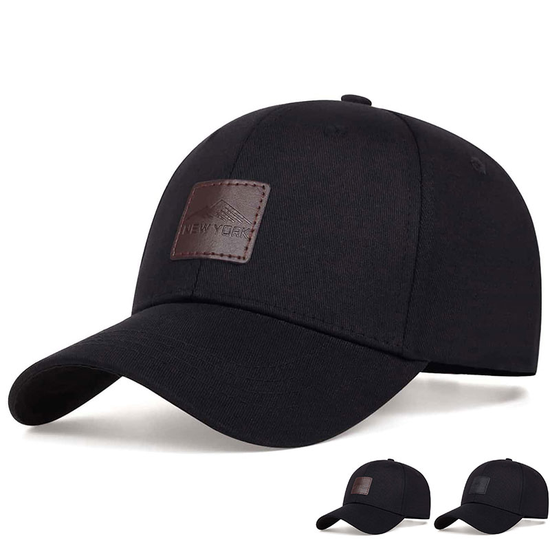 Unisex NEW YORK Leather Label Caminhão De Couro Rótulo Ajustável Chapéu De Baseball Hip Hop Primavera Outono-Viagem Esportiva Ao Ar Livre Para Mulheres Homens