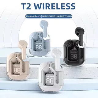 T2 TWS Fone De Ouvido Sem Fio Bluetooth 5.3 Fones Para Jogos Esportivos Com Redução De Ruído Controle De Toque Baixo Todos Os