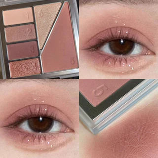 6 Paleta de Sombra Colorida Sombra Cor-de-Rosa Terra Cor-de-Rosa Perolada Mate Longa Duração Maquiagem Diária de Olhos